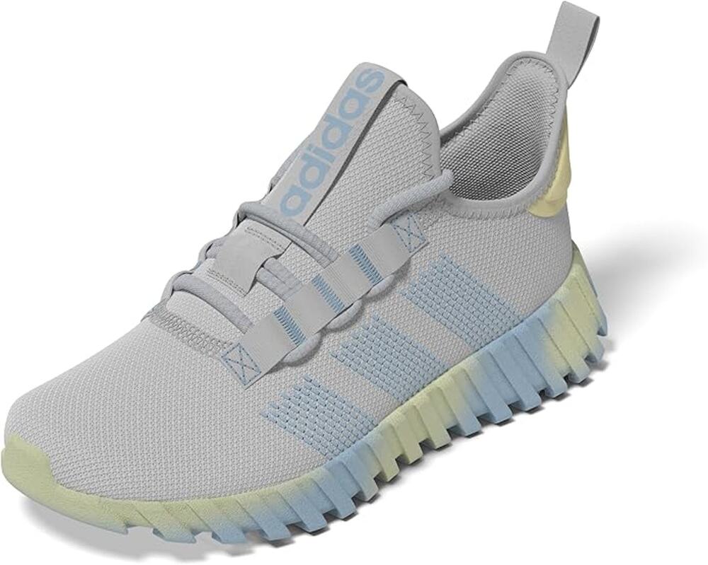 NWT adidas Kaptir Flow Sneaker, Grey/Blue/Powder Yellow, 13 Unisex Little Kid